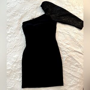 One Sleeve NEW Mango Black Dress